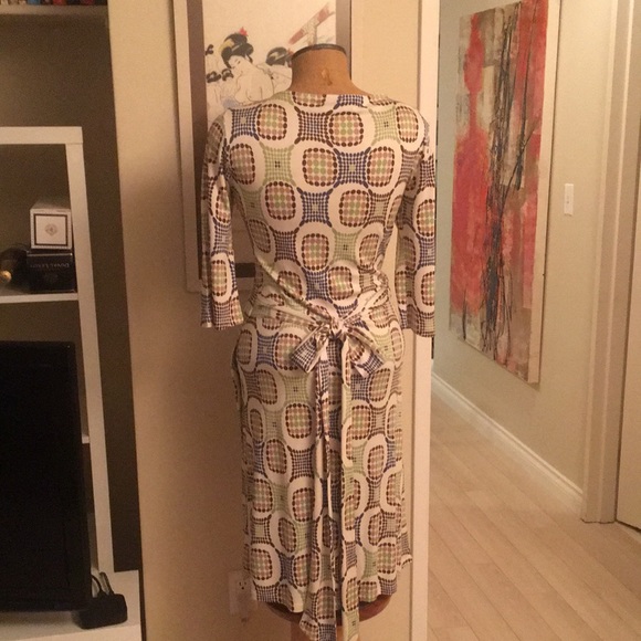 Pink Tartan Silk Knit Wrap Dress size 6 - Picture 6 of 9